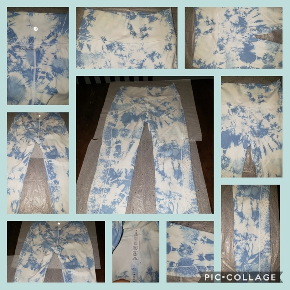 White and blue tie dyed lululemons - Picture 2 of 11